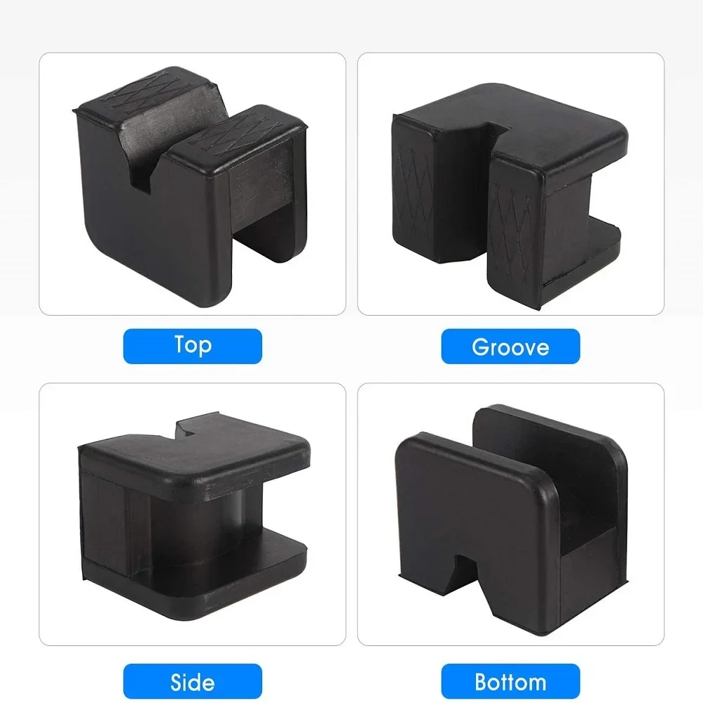 Car Lift Jack Stand Rubber Pads Different Types Black Rubber Slotted Floor Jack Pad Frame Rail Adapter Universal