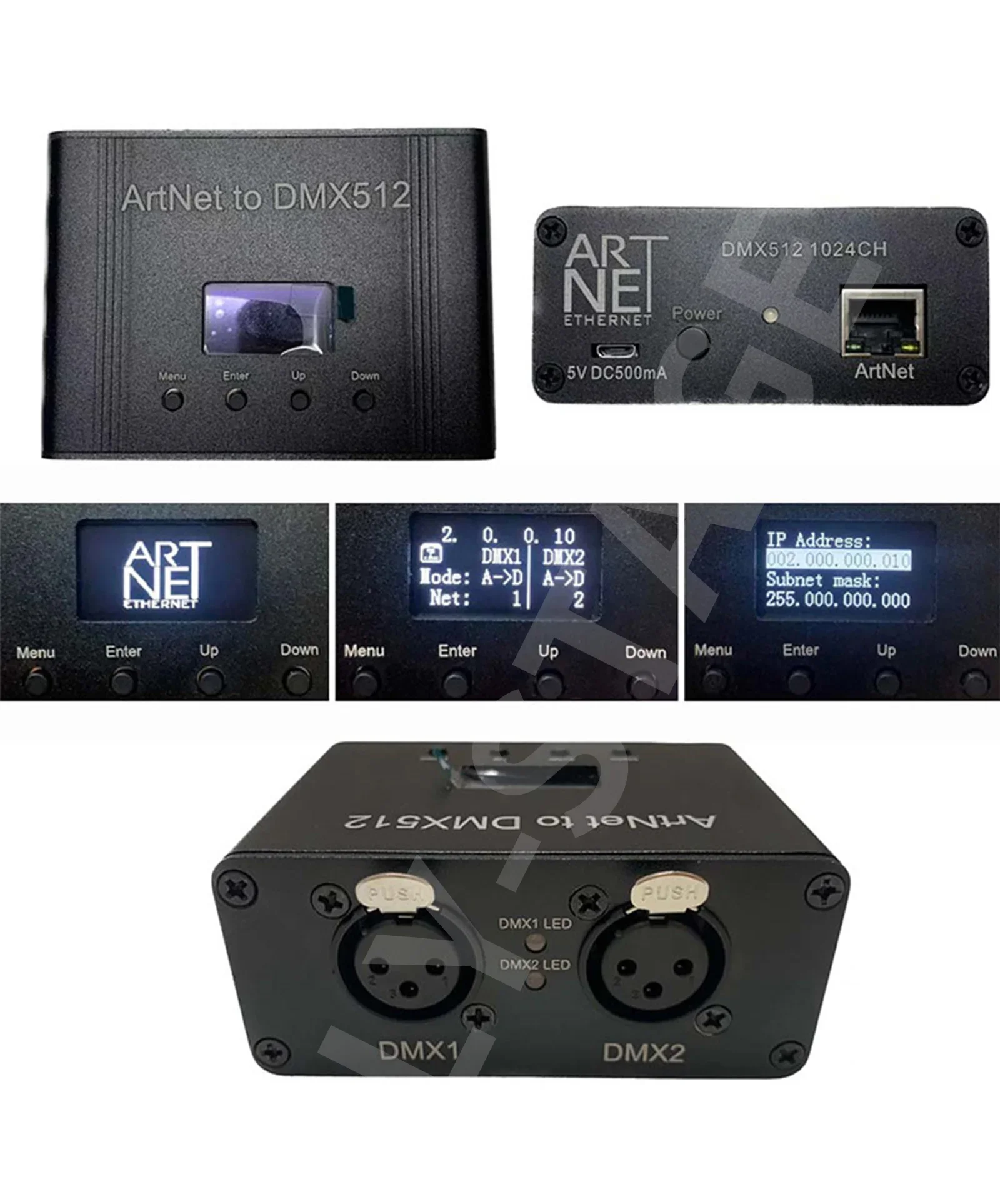 ArtNet DMX 512 Ethernet Lighting Controller Interface Podiumlicht Console 2 Universe