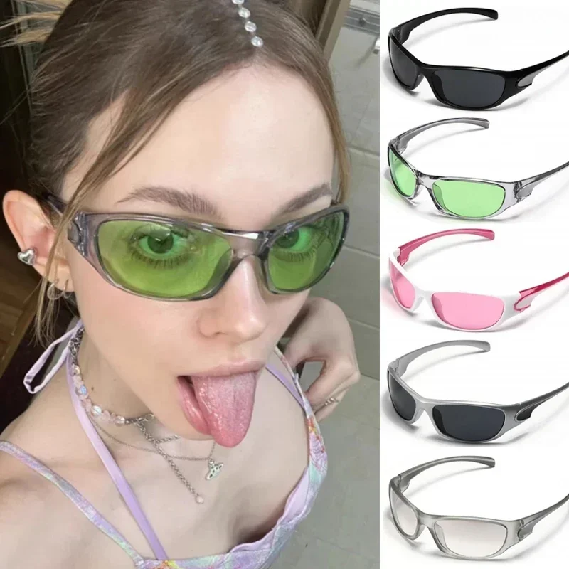 Embrulhe óculos de sol quadrados para mulheres, óculos de sol punk designer feminino óculos de luxo marca óculos, tons 2000, UV400, Y2K, novo