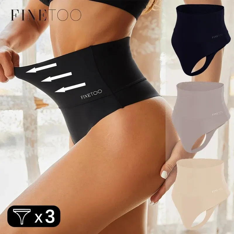 3pcs High Waisted Traceless Women Panties High Stretch Women Thongs Tummy Control Underwear Soft Briefs Female Lingerie Intimate