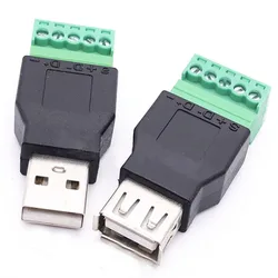 USB 2.0 A Male and Female Adapter to 5 Pin Screw Connector USB No Soldering Required USB2.0 Adapter Breakout Board