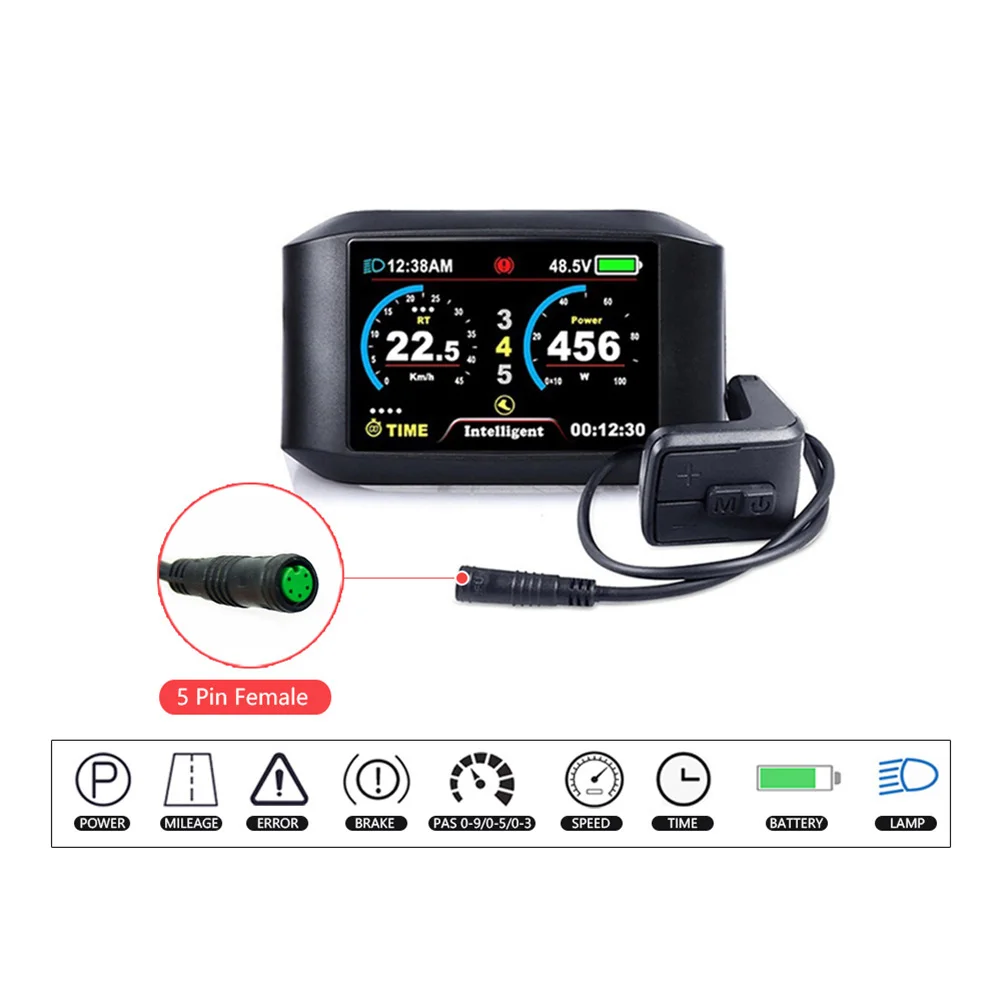 

Bicycle Riding 750C Display Bicycle Speed And Battery Monitor BBS01 BBS02 Battery Capacity Indicator Error Code Display