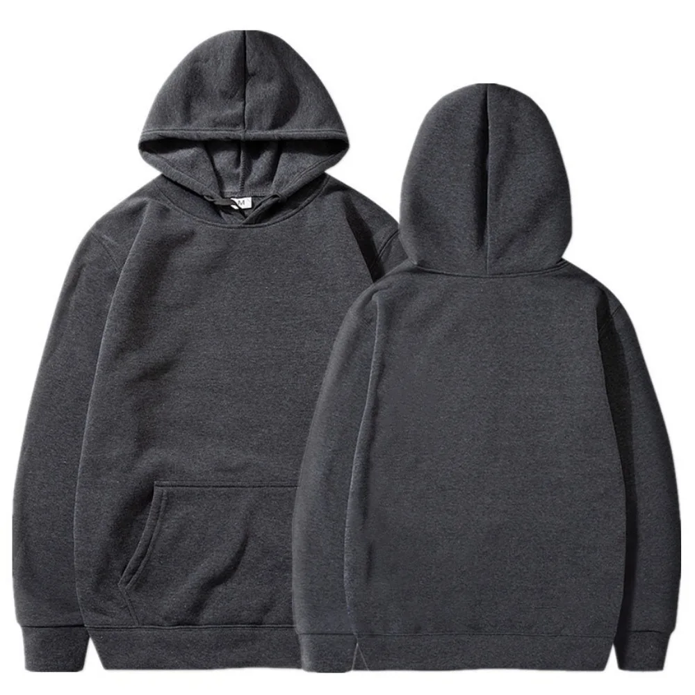 

Unisex Casual Hooded Sweatshirt Loose Fit Drop Shoulder Long Sleeve Pullover Solid Color Couple Hoodie for Men Women Autumn