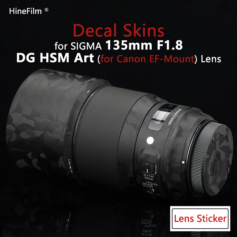 

Hinefilm Skin for Sigma 135 f1.8 Lens Decal Skin for Sigma Art 135mm F1.8 DG HSM for Canon EF Mount Lens Sticker 135f1.8 Wrap