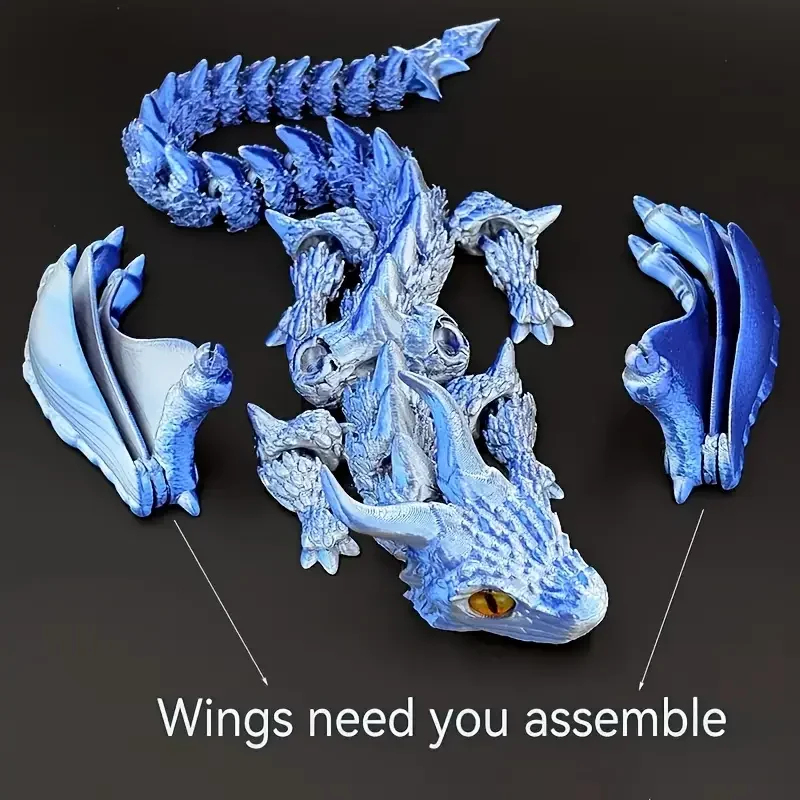 3d Printed Winged Carriage Dragon Figurine Art Deco Resin Decor_voghion.com