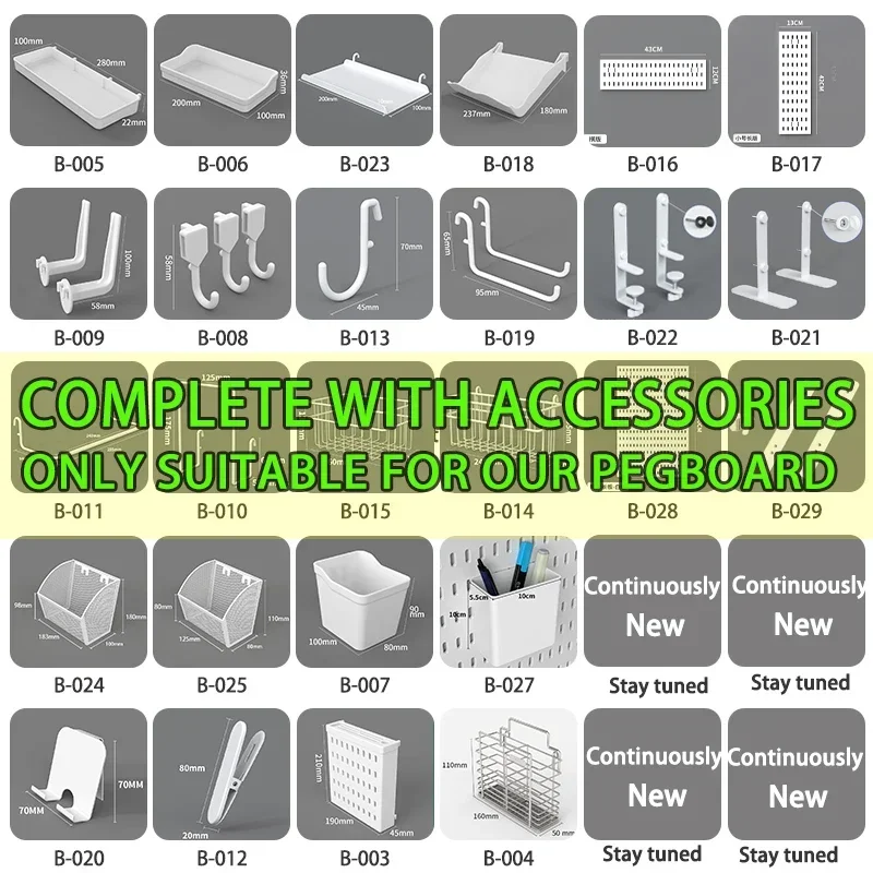 Nordic Pegboard Wall DIY Door Organizer Mounted Rack Garage Panel Shelf Kitchen Display Shelf Accessory Organizer Perforated