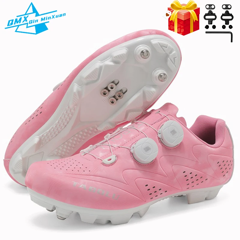 

Профессиональная обувь для велоспорта MTB, мужские розовые бутсы для шоссейного велосипеда Spd, женские кроссовки для гонок на велосипеде, обувь для горного велосипеда, новинка