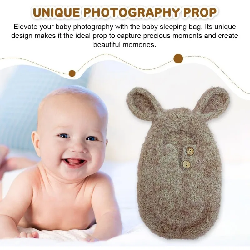 مجموعة دعامة التصوير الفوتوغرافي لحديثي الولادة - قبعة ملفوفة من الصوف الناعم لمجلسات صور الأطفال، زي كامل لالتقاط الصور لحديثي الولادة
