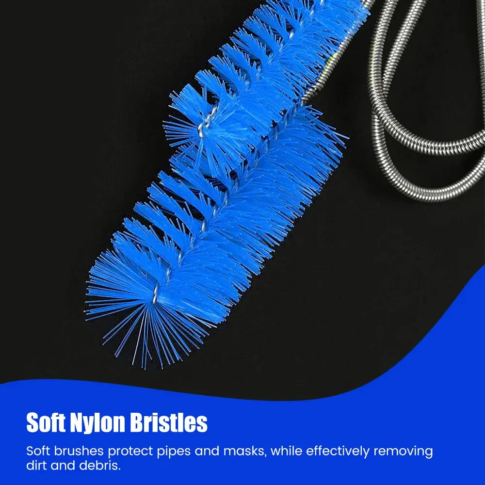 CPAP Hose Brush Cleaning, 7 Feet Length Plus 7 Inches Handy Stainless Steel Wire Bristle Brush, Fits 15mm 19mm Diameter Tubing image 3