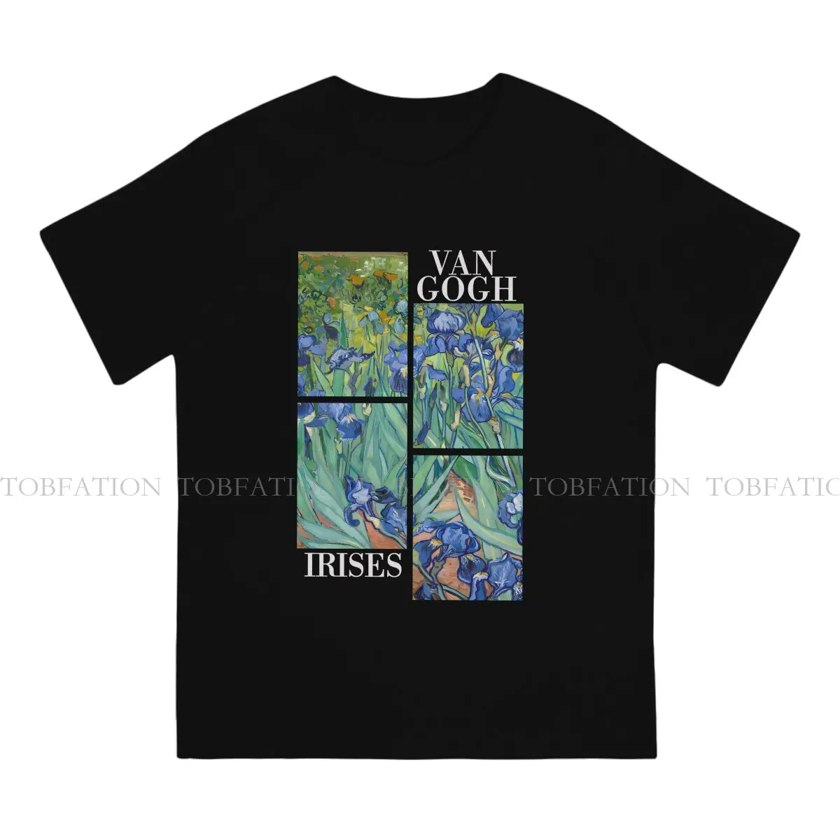 Irises Stylised Hip Hop TShirt Van Gogh Art Leisure T Shirt Summer T-shirt For Adult