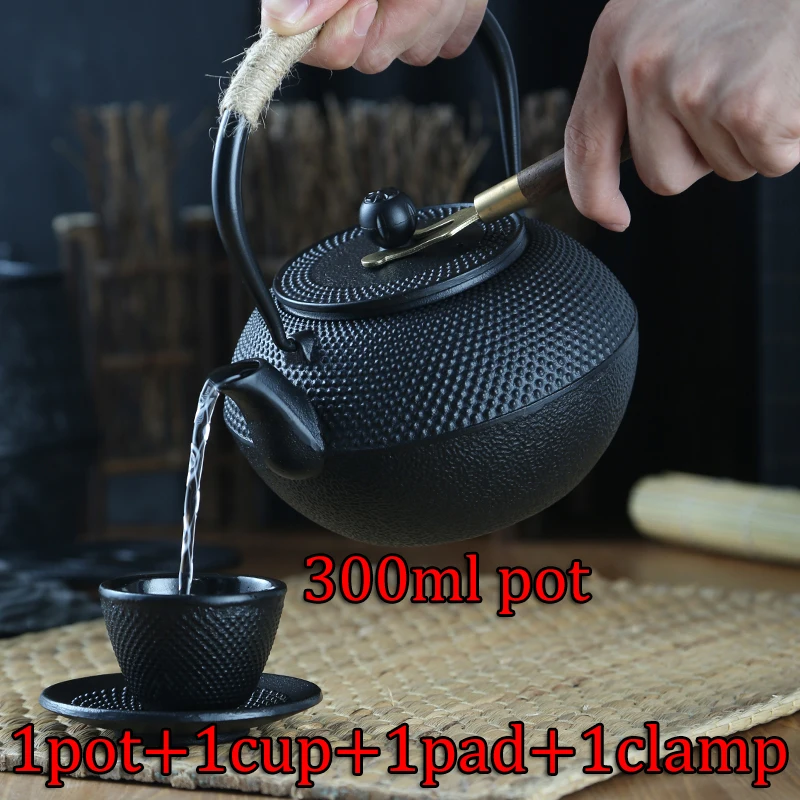 Japanese Iron Tea Pot with Stainless Steel Infuser Cast Iron Teapot Tea Kettle for Boiling Water Oolong Tea 300/600/900ML