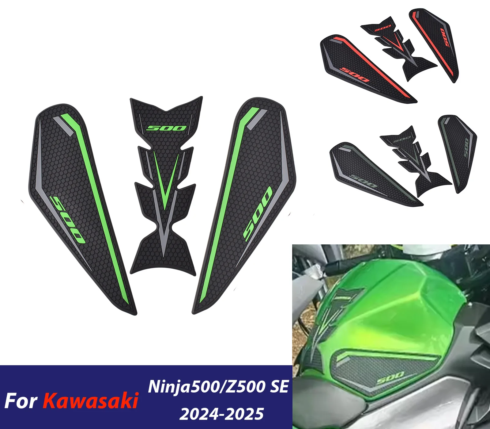 

Для Kawasaki Ninja 500 SE Z500 Ninja500 2024 2025 бак тяговая боковая накладка газовое топливо наколенник наклейка аксессуары для мотоциклов