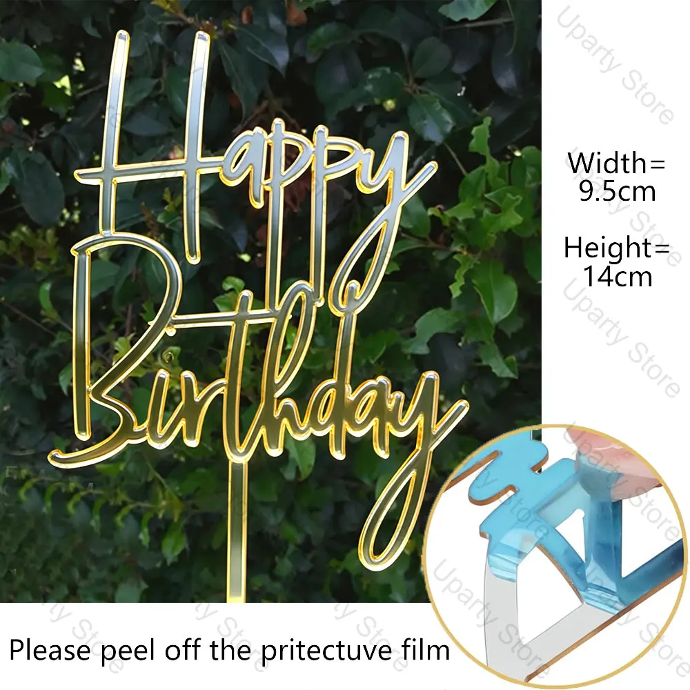33-teiliges Happy Birthday Tortendeko-Set 2-4cm Schaumstoffbälle Acryl Gold Geburtstagstorten-Dekorationen für Geburtstag Hochzeit Jubiläum Dekoration – Detail 5