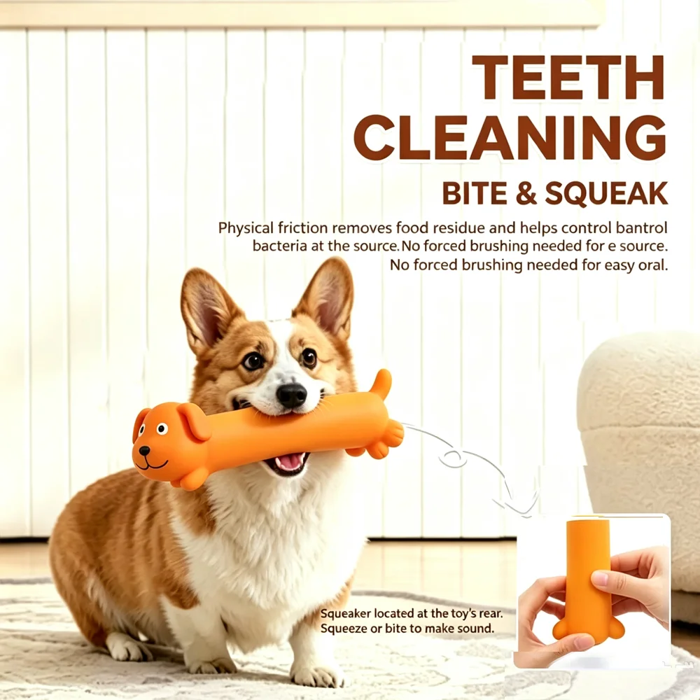 1 Pc Pet Rubber Sound-Producing Dog Toy Safe Easy Clean Chew Interactive Toy Suitable For Puppy Indoor Outdoor Training