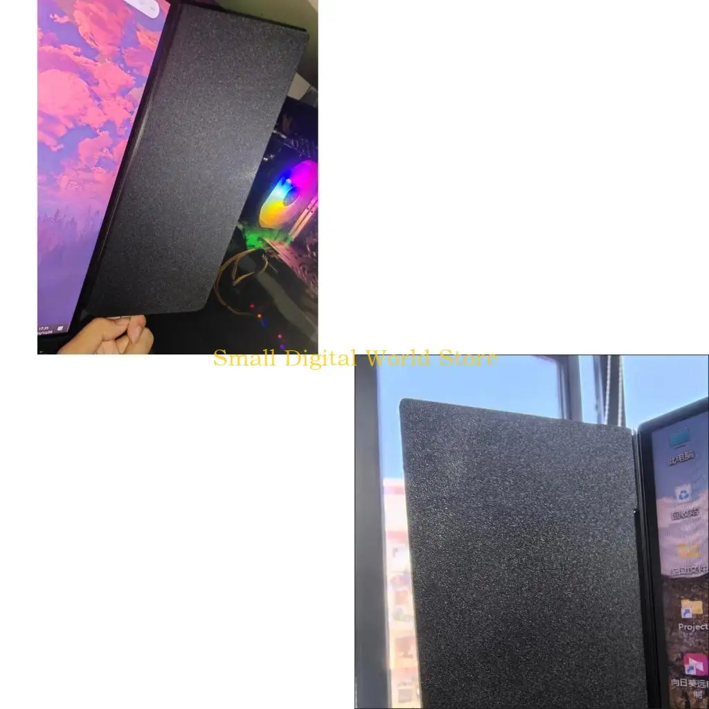 77UB Home Office Monitor Shade Boards Pair, Left and Right Plastic Screen Cover for Desk Use, 28 x 10 for Study Desk Monitor