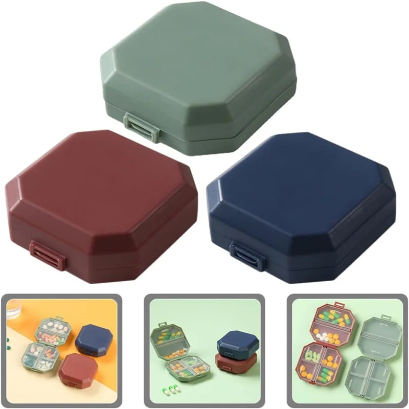 Mini Portable Pills Organizer Case 6 Grids PillBox Tablet Storage Container Weekly Medicine Pill\'s Box Pill Case Drug Dispenser