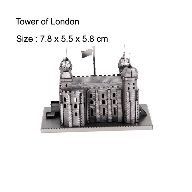 Rompecabezas metálico 3D de la Torre de Londres, modelo Tokyo Skytree, modelo de rompecabezas cortado con láser para adultos, juguetes educativos, decoración de escritorio