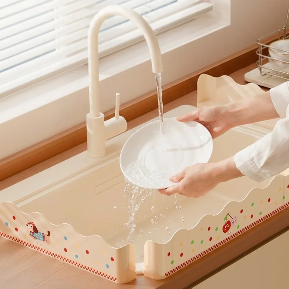 

Multi-functional Kitchen Sink Baffle Oil-Proof Cartoon Pattern Water Baffle Suction Cup Heightening Bar Water Blocking Board