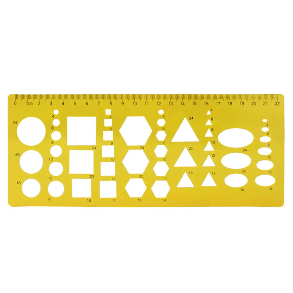 1Set Transparent Hollow-Out Circle Drawing Template Plastic Draft Ruler Measuring Geometric Stationery Supplies for School