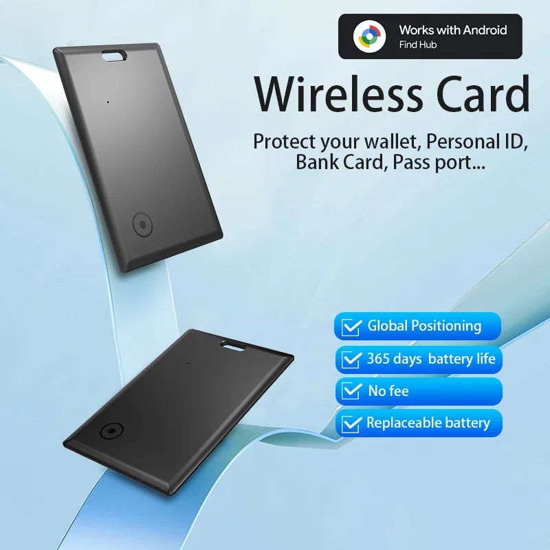 

Беспроводной GPS-трекер-карта CD для Android Google Find Hub, умный Bluetooth-трекер, поисковый маячок, локатор для кошелька, карта-трекер