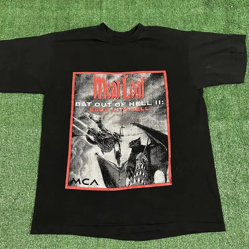 Vintage Meat Loaf 1993 Bat Out Of Hell II Tour Band T-Shirt MCA Records Sz Large-image