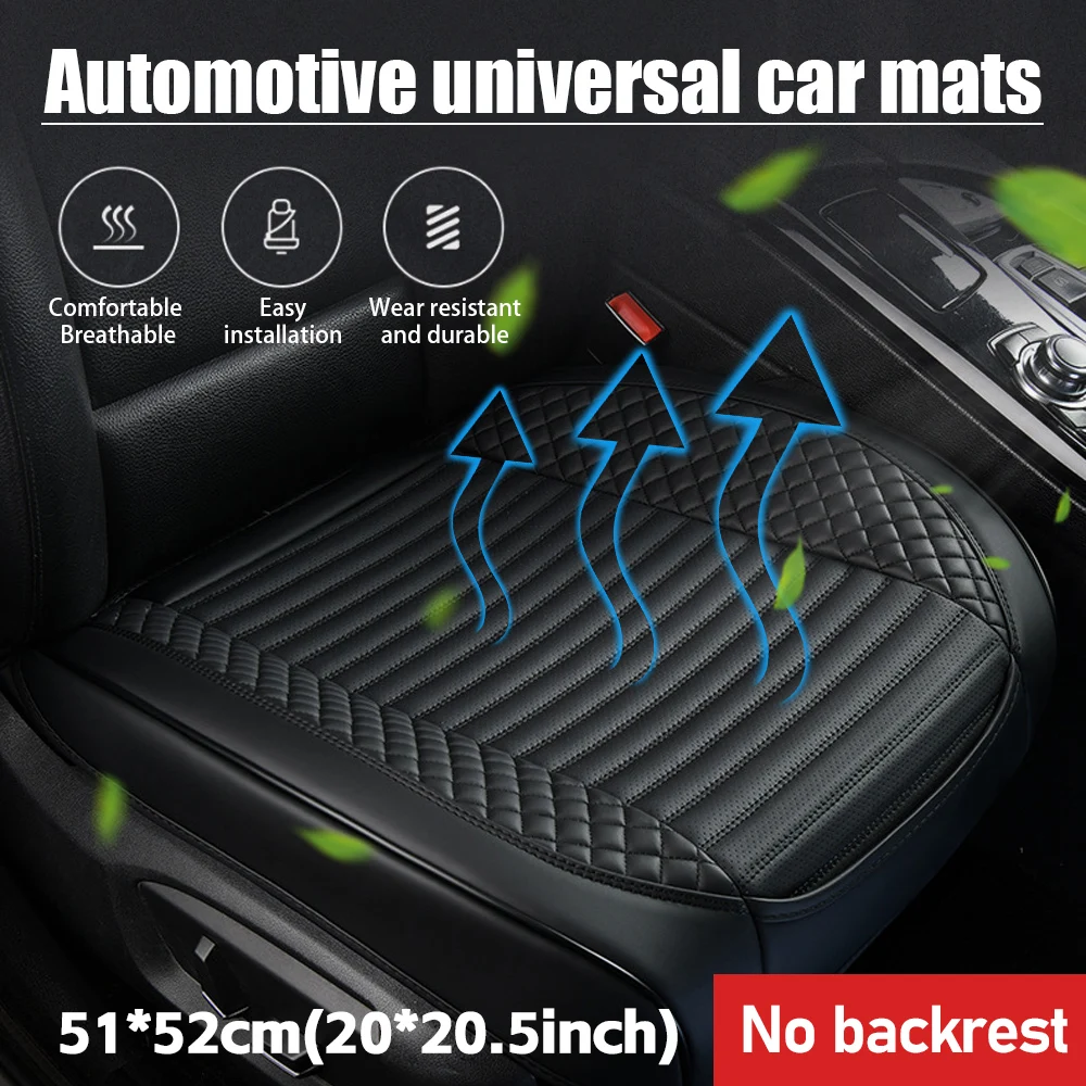 PU Leather Car Seat Cushion Breathable Hole Car Front Seat Cushion Universal  Anti Slip Protector Mat Auto Chair Cushion