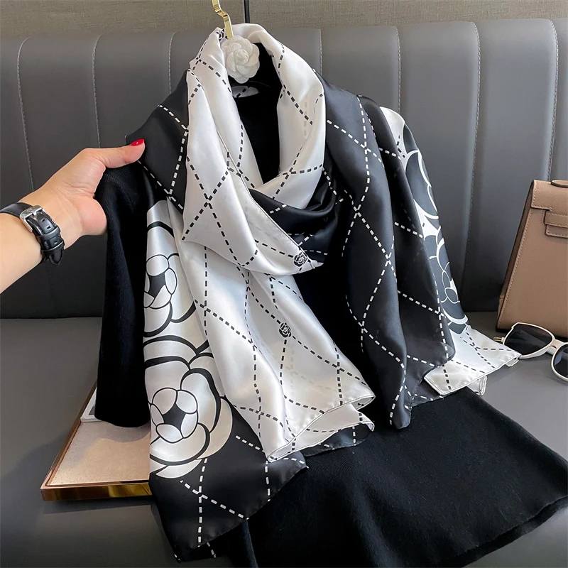 Fashion Print Large Shawl Scarf for Women Luxury Design Pashmina Wrap Hijab Foulard Female Beach Stoles Bandana Headband Echarpe