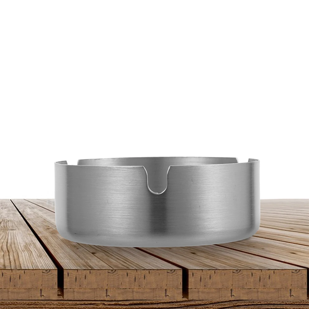 

Stainless Steel Ashtray Thickened Drop Resistant Large Capacity Home Office Hotel Desktop Travel Outdoor Smoking Windproof Ash