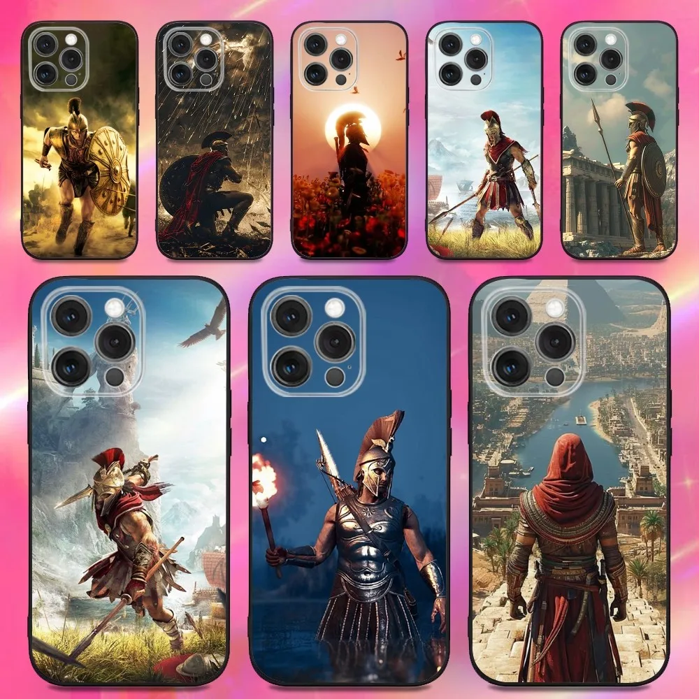

Odyssey Greece Phone Case For iPhone 16,15,14,13,12,11,Pro,Max,Plus,X,XS,XR,SE,8,7,Mini,Soft Silicone Black Case