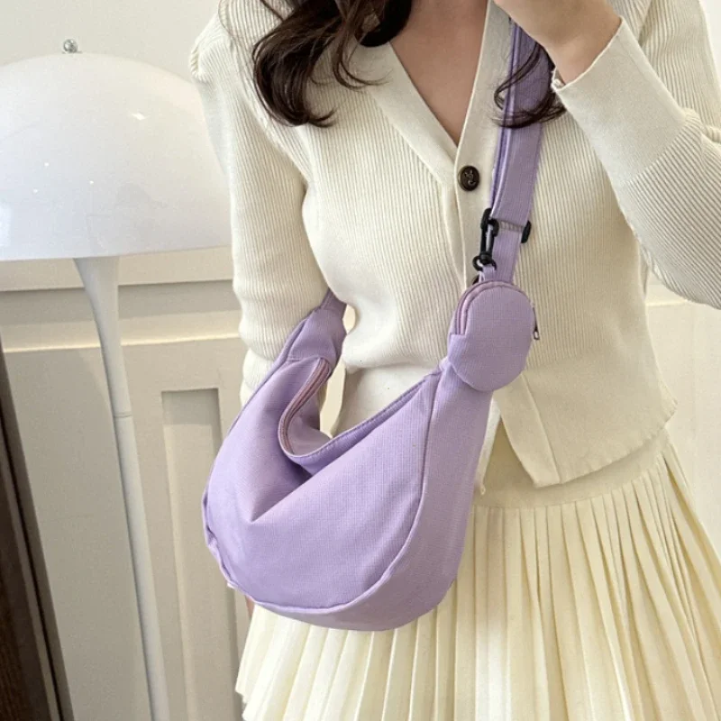 

Large Capacity Crossbody Chest Bag Casual Half Moon Belt Messenger Bags Student Commute Dumpling Bag