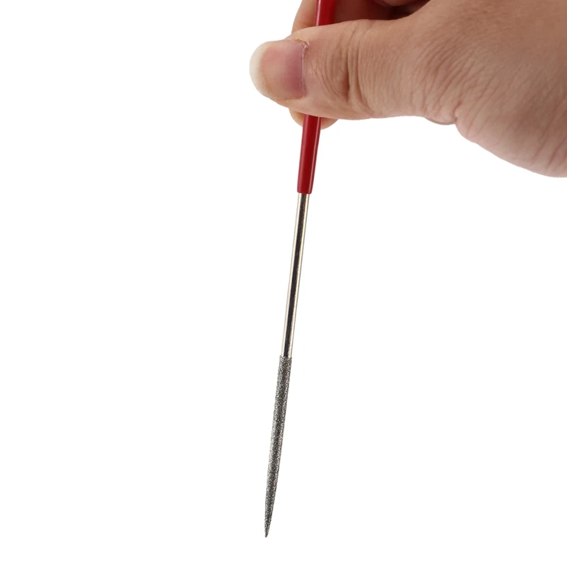 4 шт., алмазные напильники для фотоаппарата «крысиный хвост», 3 мм X 140 мм, серебристо-красный