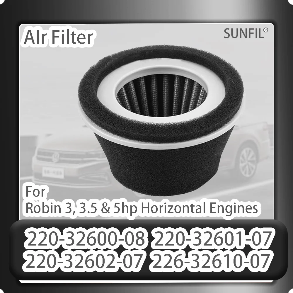 220-32600-08 220-32601-07 220-32602-07 226-32610-07 Air Filter for Robin 3, 3.5 & 5hp Horizontal Engines