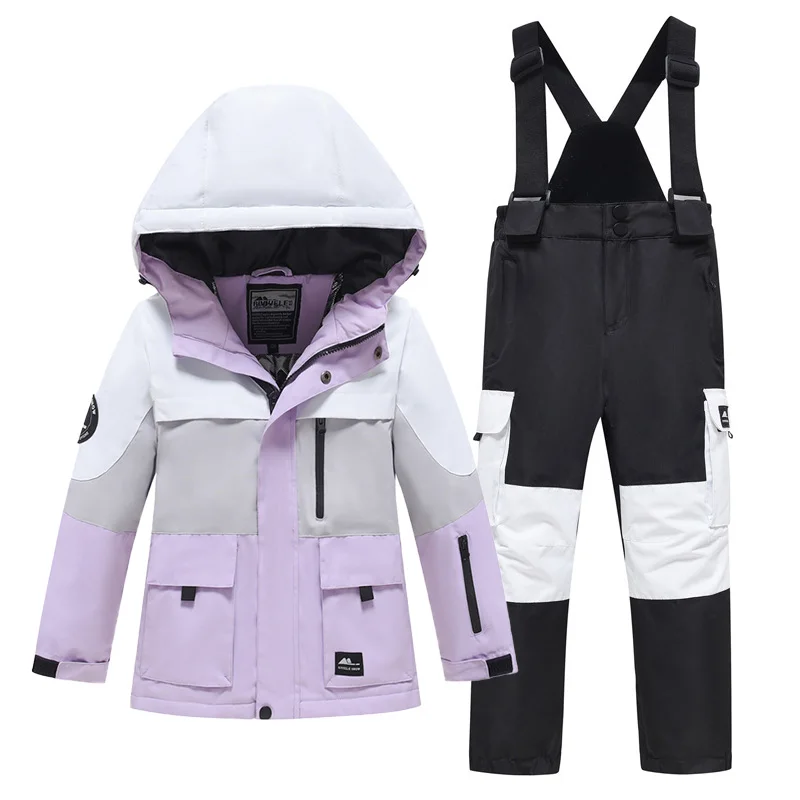 -30℃ Children's ski suit snow cross-country 110-160cm 5 6 7 8 9 10 11 12 13 14 15 years boys girls Off road Warm waterproof