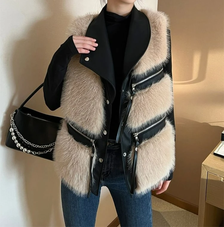 سترة نسائية لخريف وشتاء 2025 سترة قصيرة بتصميم جديد مرقع #1