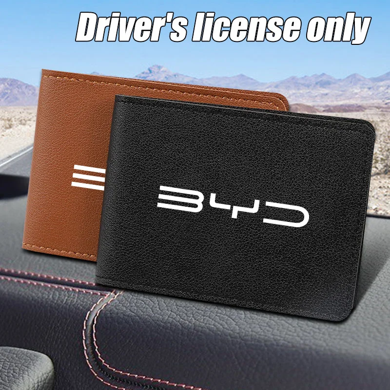 PU Leather Car Driver License Holder Card Bag For BYD E6 Tang F3 Song F3R Qing Yuan I3 S7 G3 M6 L3 D1 S6 F0 E5 E2 E1 E3 E9 S8