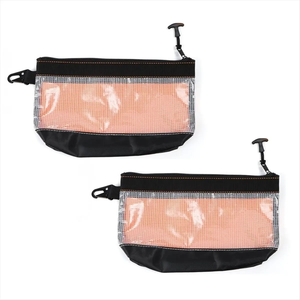 DT918 TRENDY~Pack of 2 Small Tool Zipper Pouch, Tool Bag Small for Electricians, Transparent Tool Bag Empty,Portable Tool Bag