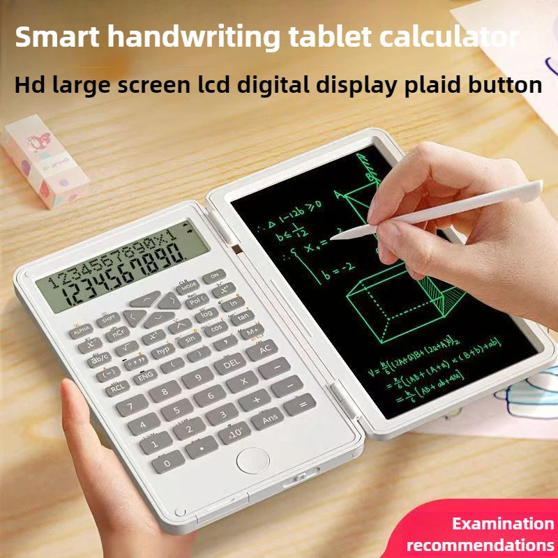 Portable Folding Scientific Calculator LCD Screen Writing Tablet With Stylus Pen 2 in 1 Smart Calculator