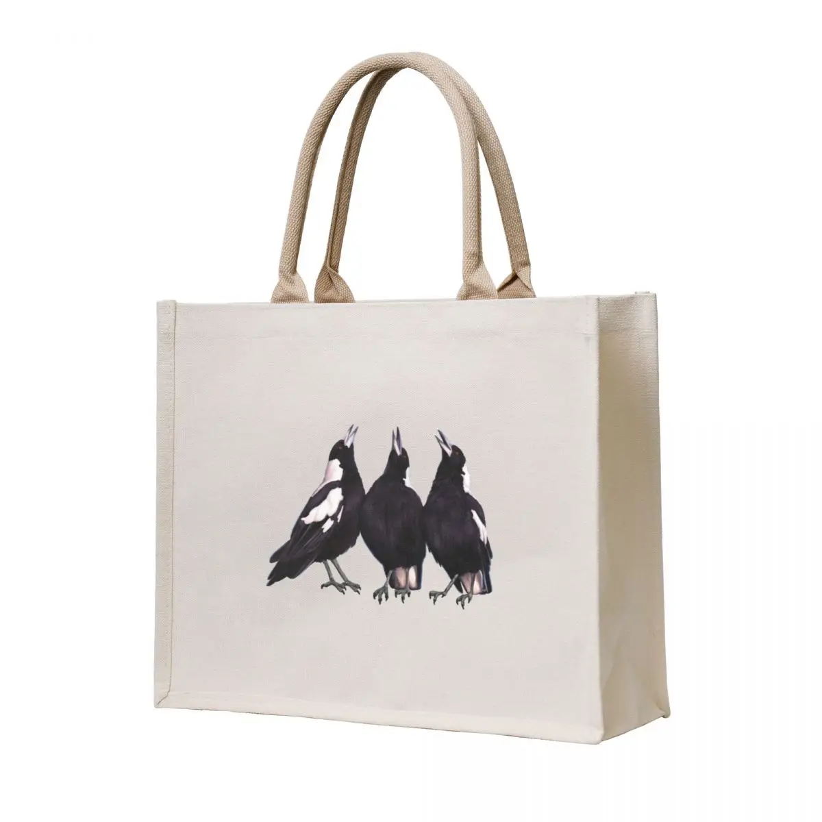 

Trio of warbling magpies. Australian theme decor, original artwork. Unique gift. Tote Bag Shopping bags