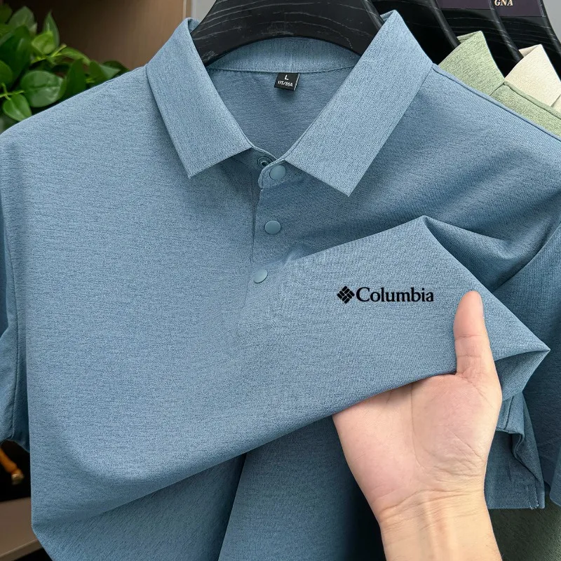 

2026 Summer New Men's Short Sleeve Polo Shirt Premium Classic Letter Embroidery Breathable Casual Collared Tops