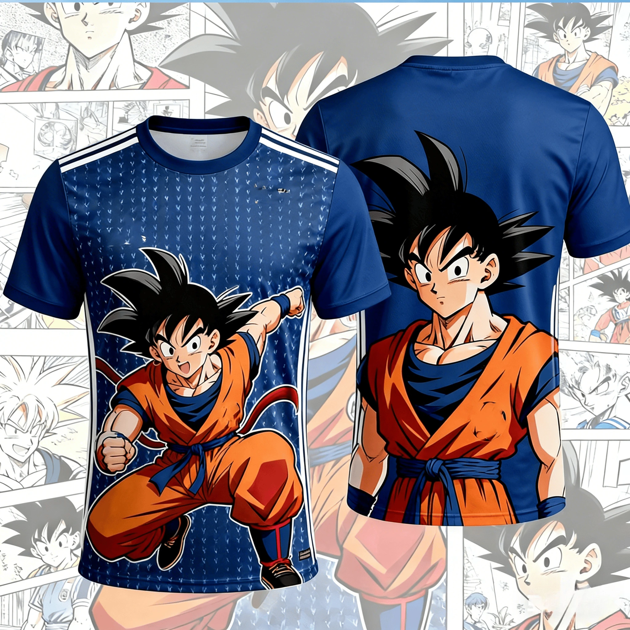 

2026 Summer Dragon Ball T-Shirt 3D Print Goku Double Sided Oversized Loose Breathable Gym Streetwear Unisex Tee for Adults Kids