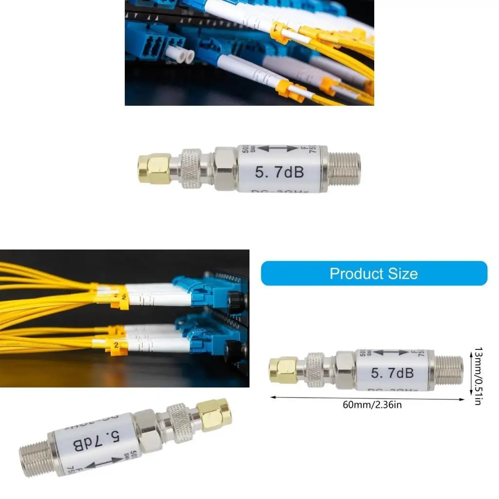 

652F Impedance Converter 0 to 3GHz 0 3GHz SMA Female to F Male Connector 50 75ohm Impedance Converter Radio Accessory