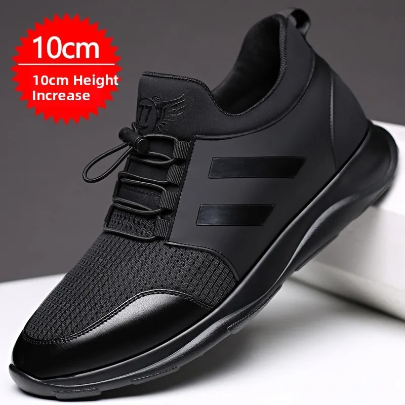 men's-10cm-invisible-heightening-soft-bottom-mesh-sports-casual-shoes-black-summer-breathable-comfortable-leather-shoes