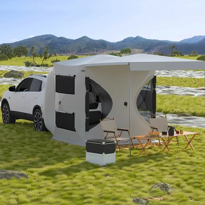 

Задняя удлинительная палатка 420D с серебряным покрытием из ткани Оксфорд, боковая палатка для автомобиля, самостоятельный тур, уличная боковая палатка для автомобиля, солнцезащитный козырек