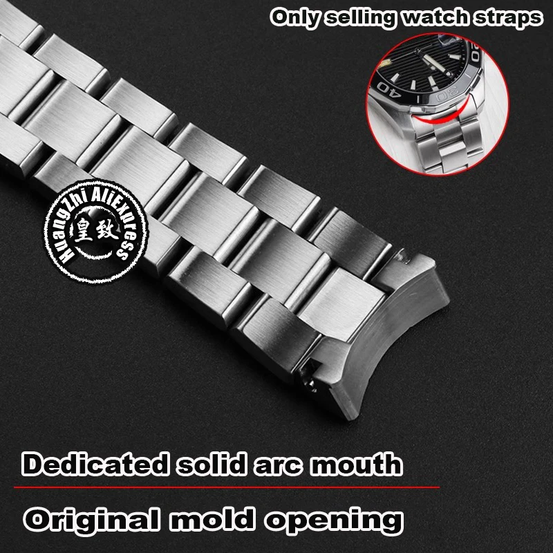 Cinturino per orologio curvo solido da 20,5 mm 21 mm per TAG Heuer Aquaracer WAY211 Racing 300F1 Orologio da uomo cinturino in acciaio inossidabile 41 43 mm