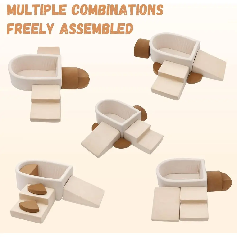 Blocchi da arrampicata in schiuma per bambini da 6 pezzi con pozzo per palline, set da gioco per interni per divertimento strisciante e arrampicata per bambini (palle non incluse)