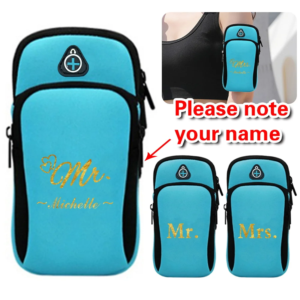 

Портативная спортивная сумка на руку с индивидуальным именем, разъем для наушников, сумки для мобильных телефонов, легкое уличное оборудование