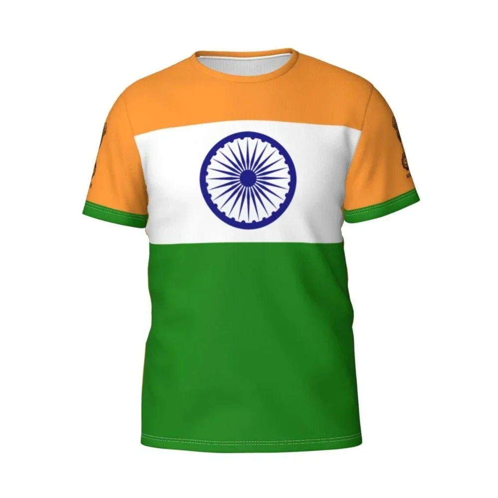 2024 New Indian Flag Graphic 3D Printed T-shirt Indian National Emblem Fashion Men\'s Tops  National Day Gifts Personalized Tee