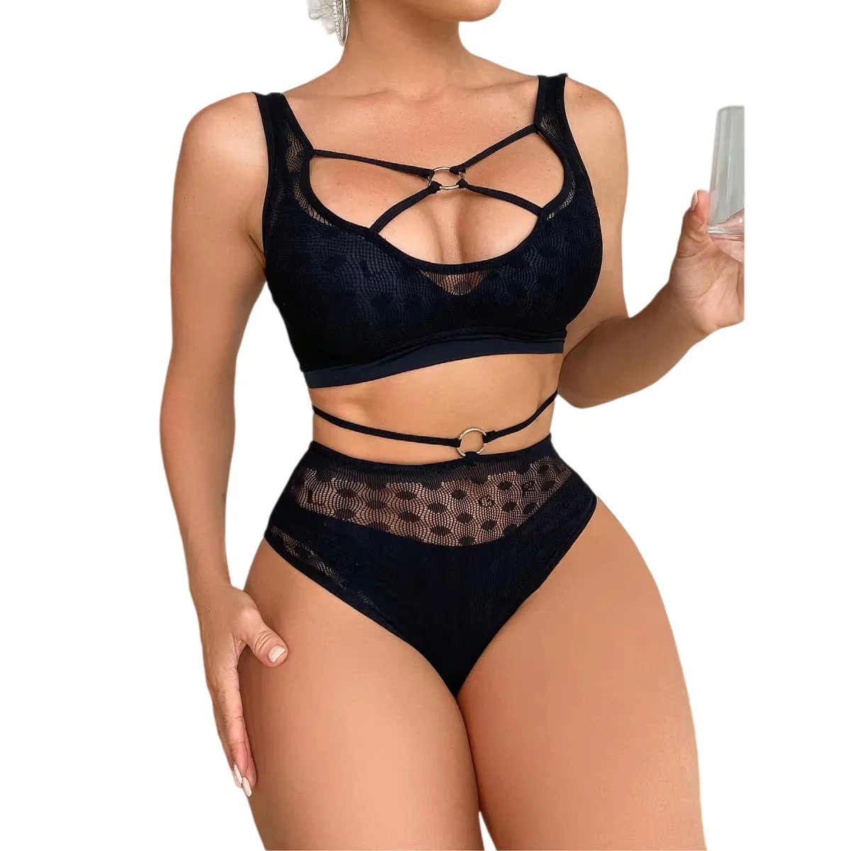 

Womens Fishnet Lingerie for Women Sexy Two Piece Lingerie Set Stripper Outfit