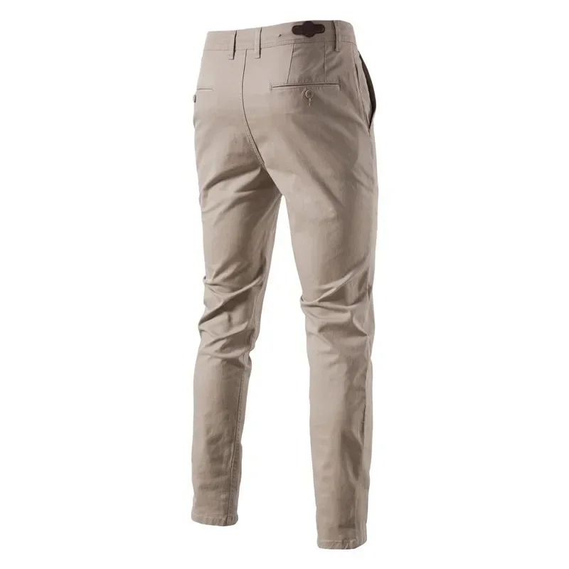 Spring Mens Casual Cotton Khaki Pants Plus Size Breathable Japanese Business Long Thick Trousers Boys Trousers 4xl