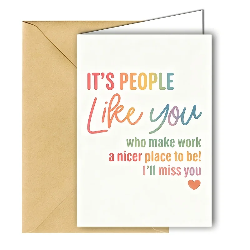 1 Rainbow Gradient Colleague Farewell Greeting Card 